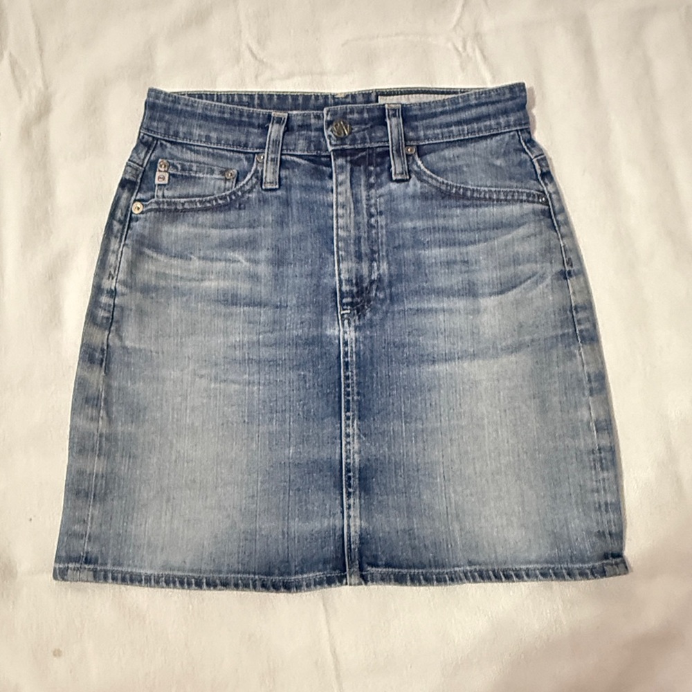 ☀️ AG Adriano Goldschmied Light Blue Denim Mini Skirt
